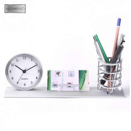 Reloj de Escritorio con Porta Lapices